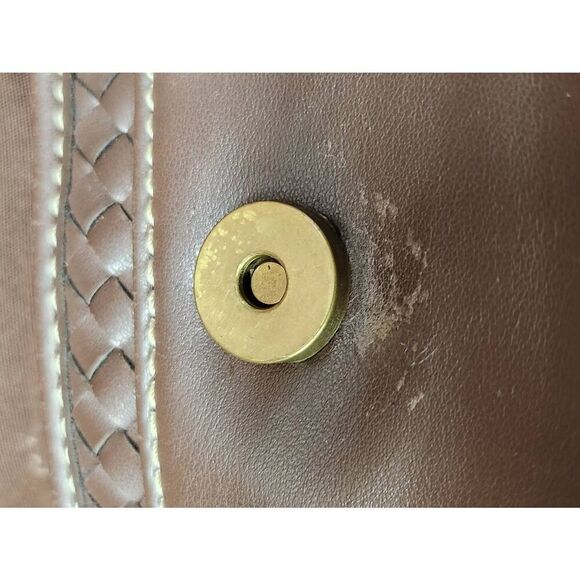 Ann Taylor Loft Basket weave brown handbag/Shoulderbag #A85 - Picture 6 of 11